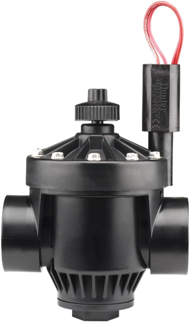 Hunter PGV 1-1/2 in. Sprinkler Valve with Flow Control, Globe/Angle | 1½ in. irrigation valve with female-thread inlet/outlet, 24VAC solenoid, 20-150 PSI, and globe/angle installation