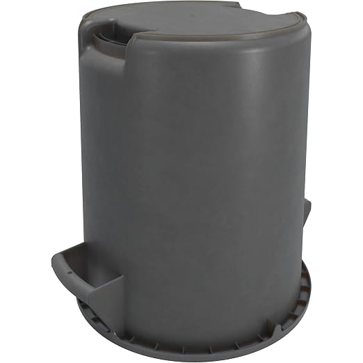 SPARTA Bronco Waste Container Trash Container, Round Trash Bin for Disposal, 10 Gallons, Gray