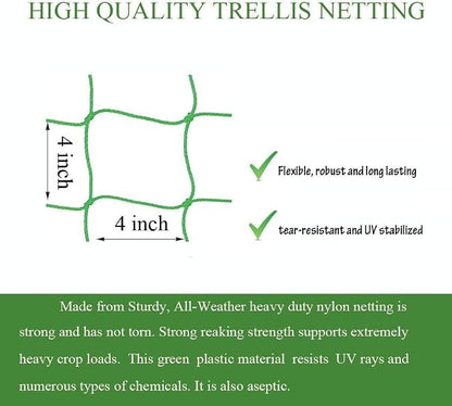 Trellis Netting for Climbing Plants - Heavy Duty Garden Trellis Netting for Cucumber, Vine, Fruits & Vegetables Tomato Plants Trellis Net, Climbing Vining Plants (2-Pack 8.2' x 6.6'Ft)