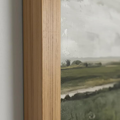 smvexyl Framed Landscape Wall Art, Neutral Nature Canvas Print, 8x10 | Neutral tree landscape art in wood frame for living room bedroom office or farmhouse wall decor
