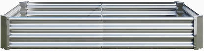 Metal Galvanized Raised Garden Bed Kit, 6 x 3 x 1 ft Galvanized Steel Raised Garden Planter Box Outdoor with Open Base for Growing Vegetables/Flowers/Herbs/Fruits/Succulents, Rectangle, Silver