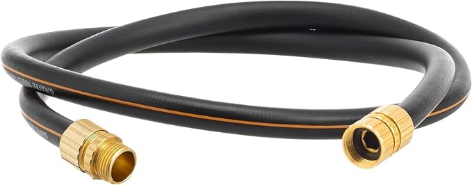 Giraffe Tools Garden Hose 5/8" Custom Length, No Kink, Flexible, Leakproof Water Hose, 600 Burst PSI, 4ft Male Female Fittings,Black Orange