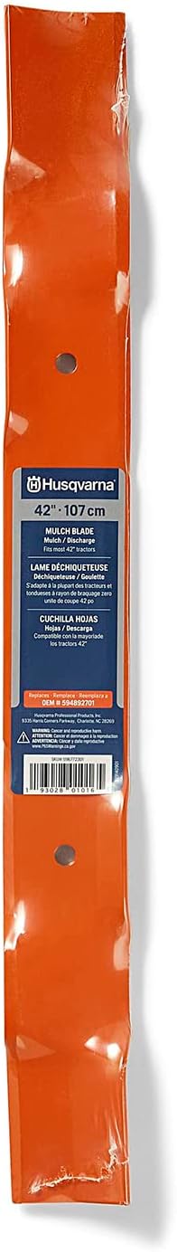 Husqvarna 42-Inch Mulching Lawn Mower Blades, Lawn Mower Parts Riding Mowers, Replacement for OEM Part No. 594892701, Orange, Pack of 2