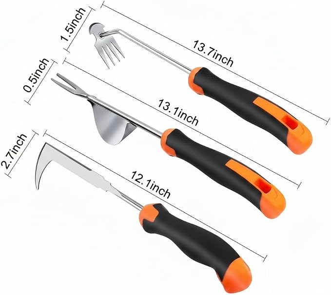 Weed Puller Tool, Portable Rubber-Handled Garden Tools, Four-Tined Weeding Tool, Uprooting Weeding Tools, Crevice Weeder, Yard Weed Tools and Weed Removal Tool (style3)