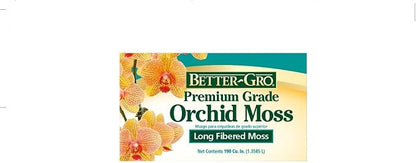 Better-Gro Premium Grade Orchid Moss - 100% Natural,Imported Sphagnum Moss for Orchids,Ferns,and Hostas,Excellent for Hanging Baskets and Propagating Plants - 190 Cubic Inches,(Pack of 12)