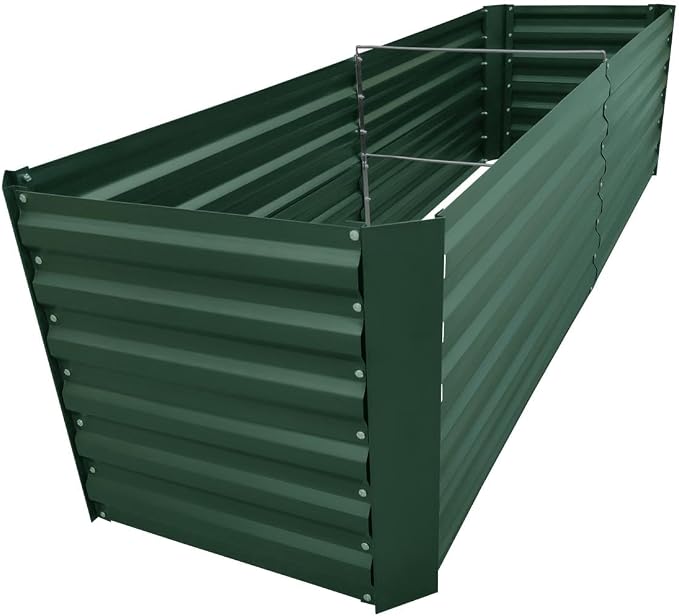 6x2x2FT Green Metal Raised Garden Bed Kit, Galvanized Outdoor Planter Box for Vegetables, Flowers, Herbs, Succulents and More