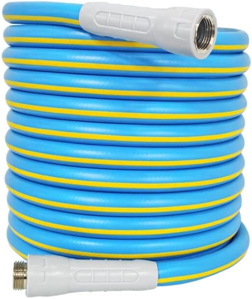 HQMPC Hose Garden Hose With 5/8 in. x 30 ft. Water Hose Fow Garden Lawn Watering Heavy Duty Durable Material Water Hose with Solid Fittings (BLUE)
