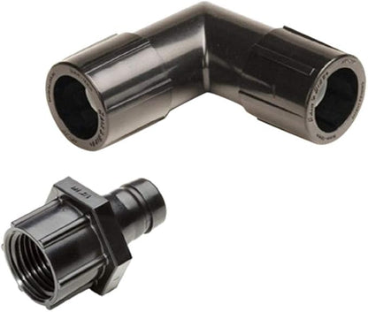 Rain Bird EAFPT-1S Drip Irrigation Elbow Adapter, 1/2" Female Pipe Thread x Easy Fit Universal Fitting, Fits All 1/2" and 5/8" Drip Tubing (Pack of 2)