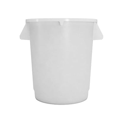 SPARTA Bronco 10 Gallon Trash Can, Thick Polyethylene Bin, NSF Certified Waste Container with Top Handles, Bottom Handholds, Reinforced Base and Stackable, LLDPE, 10 Gallon, White (Pack of 6)