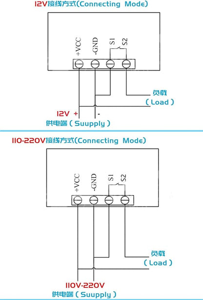 2Pcs Timer Delay Relay Programmable Cycle Timer Switch ON-Off Control LED Digital Display Time Relay Module (DC12V/20A) Gray