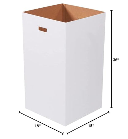 Box USA 50 Gallon 18 L x 18 W x 36 H 10-Pack Cardboard Trash Cans and Recycling Bins, Reusable or Disposable Pop Up Garbage Boxes