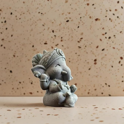 livelyfish Small Elephant Statue Sandstone Figurine Hindu Meditation Buddha Sculpture for Fish Tank Aquarium Decoration (A)