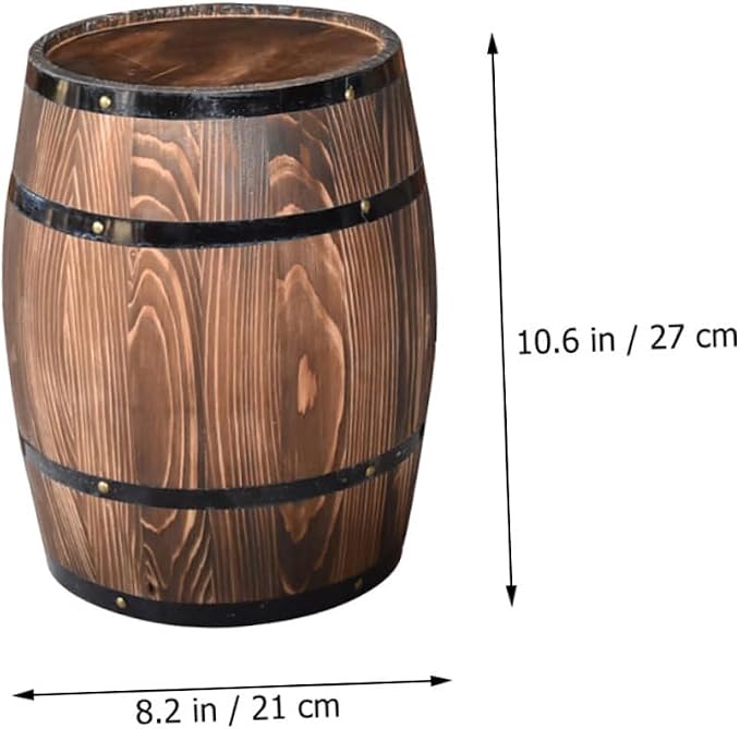 Wooden Barrel Planter Oak Aging Barrels bar Barrel Succulent Pot Small Wooden Bucket Gardening Planter Barrel Shape Plant Pot Wine Barrel for bar Whisky Floor Trim Antique