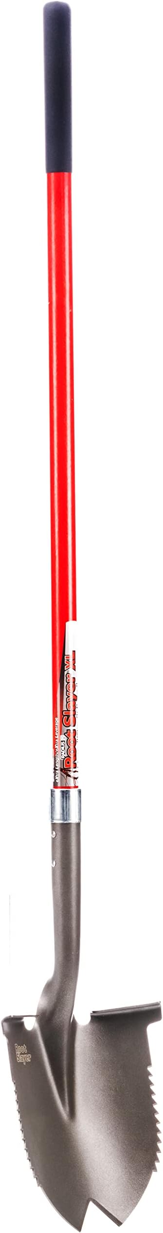 Root Slayer 23211 XL Round Point Digging Shovel for Gardening, Red