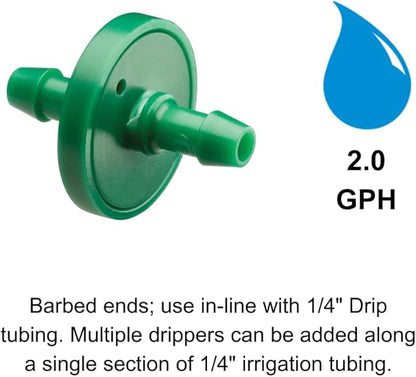 Rain Bird ILD2010PKXS Drip Irrigation in-Line Dripper/Emitter, 2 Gallon Per Hour, 10-Pack