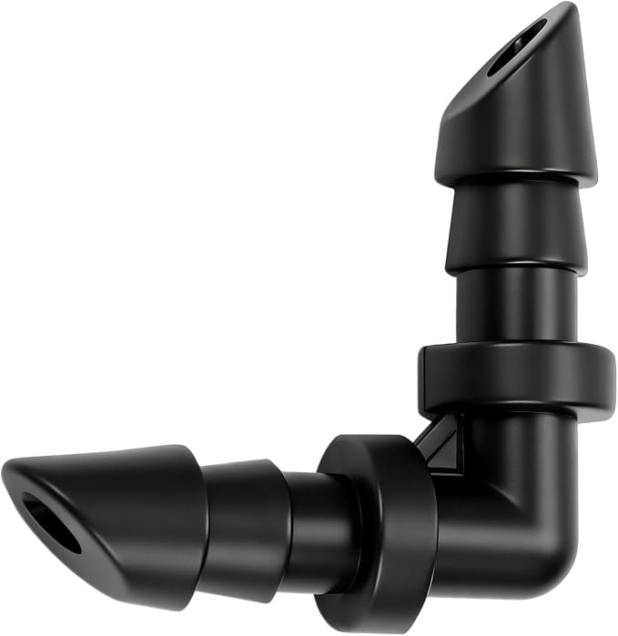 RedChili Drip Irrigation Universal 1/4" Barbed Elbow Fitting, 80 Pieces Drip System Parts 90 Degree Right Angle Connectors Fits 1/4-Inch Drip Tubing Irrigation For Drip Line Connection