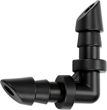 RedChili Drip Irrigation Universal 1/4" Barbed Elbow Fitting, 80 Pieces Drip System Parts 90 Degree Right Angle Connectors Fits 1/4-Inch Drip Tubing Irrigation For Drip Line Connection