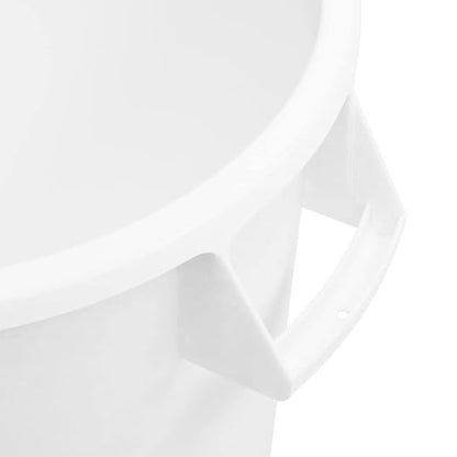 SPARTA Bronco 10 Gallon Trash Can, Thick Polyethylene Bin, NSF Certified Waste Container with Top Handles, Bottom Handholds, Reinforced Base and Stackable, LLDPE, 10 Gallon, White (Pack of 6)