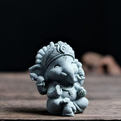 livelyfish Small Elephant Statue Sandstone Figurine Hindu Meditation Buddha Sculpture for Fish Tank Aquarium Decoration (A)