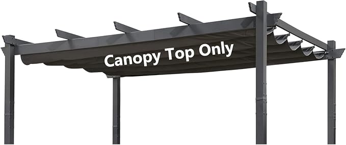 Pergola Shade Cover Replacement Canopy Top Compatible with 10 X 12 ft 6-Bar Pergola Frames - Gray (Canopy Size 116" W x 120" L, Canopy Top Only)