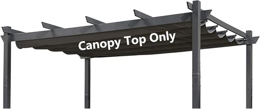 Pergola Shade Cover Replacement Canopy Top Compatible with 10 X 12 ft 6-Bar Pergola Frames - Gray (Canopy Size 116" W x 120" L, Canopy Top Only)