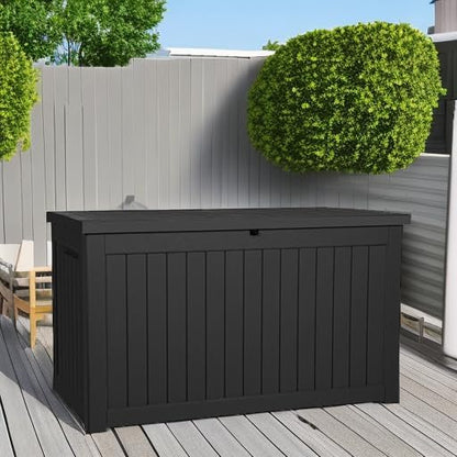 YITAHOME XXL 230 Gallon Large Outdoor Storage Deck Box for Patio Furniture | Outdoor Cushions, Garden Tools and Sports/ Pools Equipment, Weather Resistant Resin, Lockable (Black)