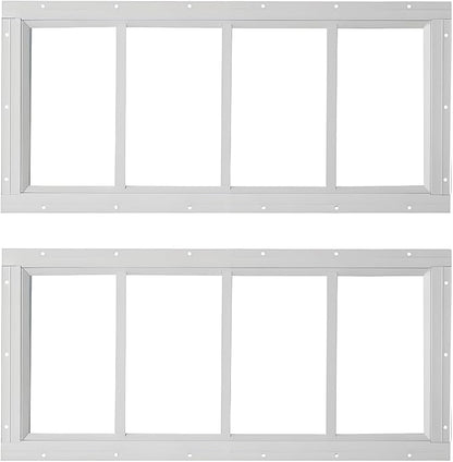 2 Pack Shed Window (White, 10" x 23")