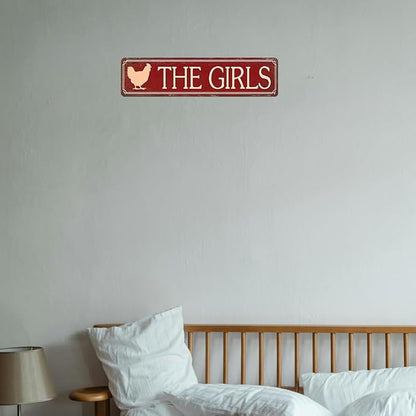 Funny Metal Tin Sign Vintage The Girls Sign For Home, Street, Shop, Garage, Bar, Farm, Garden Wall Decor 16x4 Inches