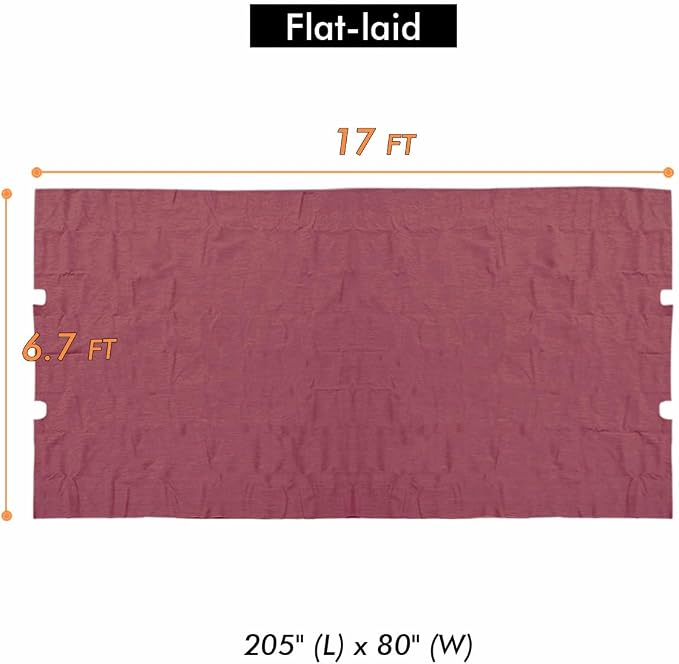 Universal Doubleton Steel Pergola Replacement Cover for Pergola Structures L-PG080PST, 80''x 205'' (Burgundy)