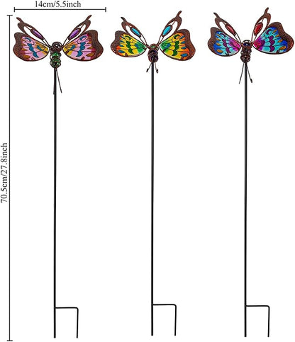 3 Pack Butterfly Decorative Garden Stakes,Butterflies Porch Decorations Outdoor Decor for Spring Yard Art Patio Plant Pot Flower Bed Ornaments