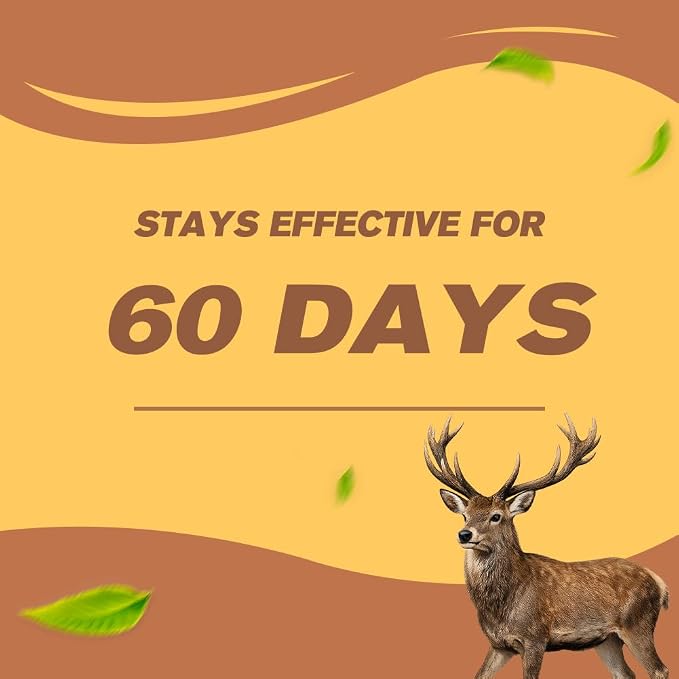 Deer Repellent for Plants, Rabbit Repellent Outdoor, Deer and Rabbit Repellent for Plants, Garden, Trees, Deer Away Safe for People, Pets and Plants, Lasts Up to 60 Days 8 Packs