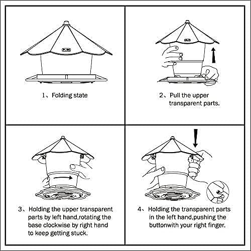 Bird Feeder Outdoor Hanging for Wild Bird Seed, Grey