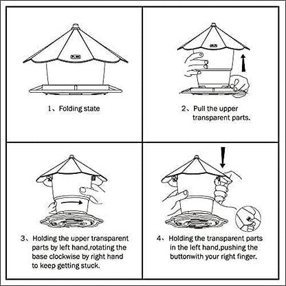 Bird Feeder Outdoor Hanging for Wild Bird Seed, Grey