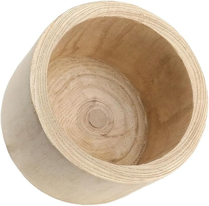 CYS EXCEL 8.25'' Natural Cylinder Planter Lightweight Natural Wood Cachepot for Indoor Plants, Succulents, Herbs, Home & Office Decor