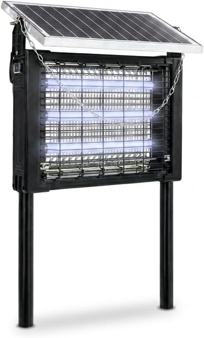 Solar Bug Zapper Outdoor, Waterproof High Powered 4500v, Electric Mosquito Killer Rechargeable Mosquito Zapper Fly Trap for Terrace Garden Backyard, Patio Rv Camping Pond Pest Control