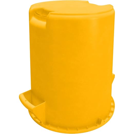 SPARTA Bronco Waste Container Trash Container, Round Trash Bin for Disposal, 10 Gallons, Yellow, (Pack of 6)