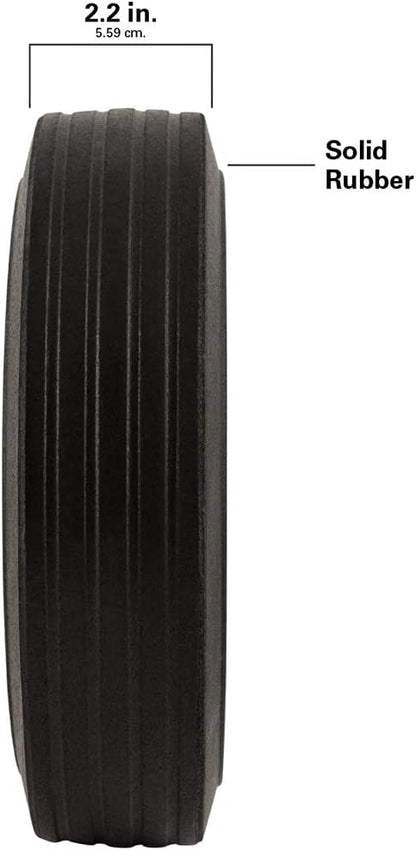 Titan 8 Inch Overall Diameter Flat Proof Replacement Wheel 300 lb Load Capacity, Gray/Black