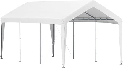 VEVOR Carport Replacement Canopy Cover, 10 x 20 ft, Ripstop Triple-Layer PE Fabric Garage Top Tarp Shelter Cover, UV Resistant Waterproof Car Cover Tent for Carports (Frame is not Included), White