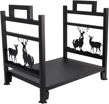 INNO STAGE Firewood Log Rack, Iron Wood Lumber Storage Holder for Fireplace, Heavy Duty Log Storage Bin for Firepit Stove Accessories Indoor - Perfect Construction - No Any Screw to Install