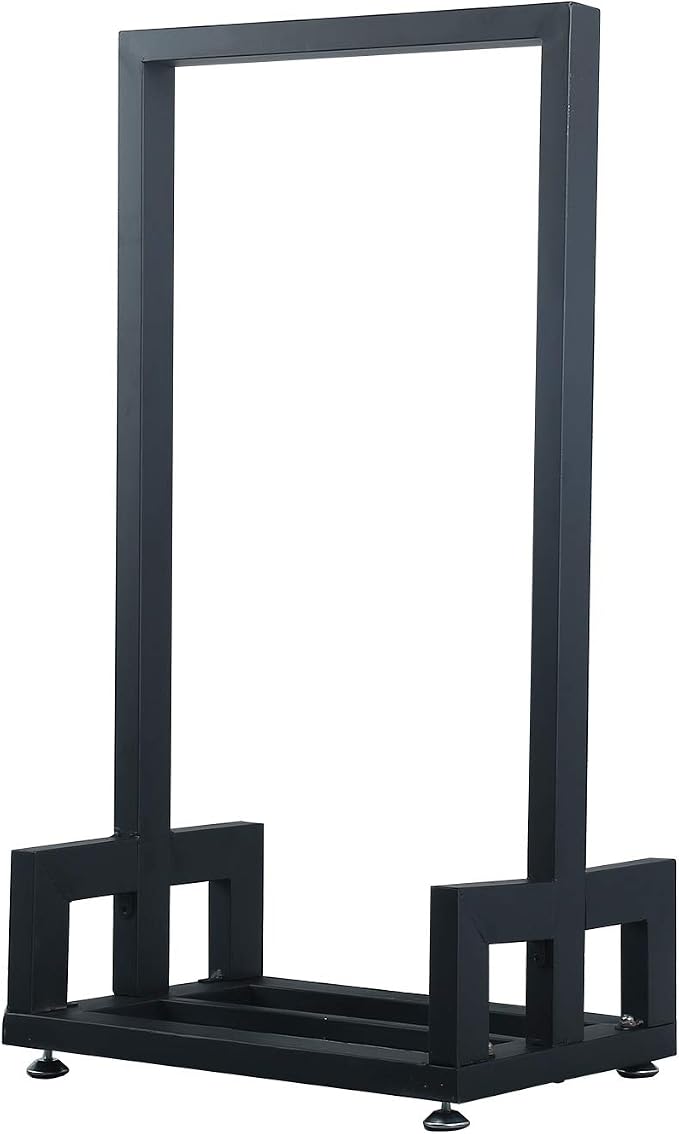 MBQQ Industrial & Rustic Heavy Duty Firewood Log Rack for Home Fire Place Decoration,Indoor Outdoor Wrought Iron Firewood Holders,Lumber Storage Stacking, Black