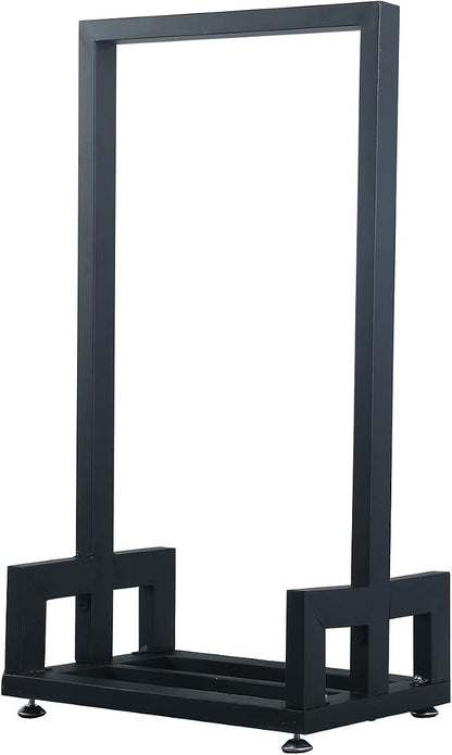MBQQ Industrial & Rustic Heavy Duty Firewood Log Rack for Home Fire Place Decoration,Indoor Outdoor Wrought Iron Firewood Holders,Lumber Storage Stacking, Black