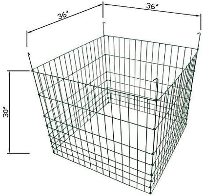 Garden Wire Compost Bin 36x36x30 inches, Green, Garden Bed Fencing