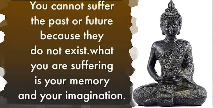 Bellaa Buddha Statue Zen Home Decor Mindfulness Meditation Sculpture Peace Harmony Dhyana Mudra Sitting Blessing Altar Figurine Vintage Black 22739