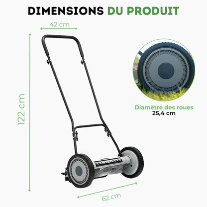 American Lawn Mower 1815-18 18-Inch 5-Blade Push Reel Lawn Mower, Black