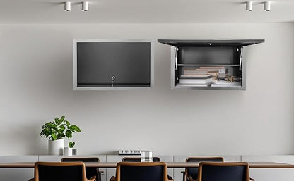 JZD Metal Wall Cabinet with Removable Shelf, Lockable Hanging Cabinet with Up Flip Door, for Kitchen Warehouse Utility Room Garage