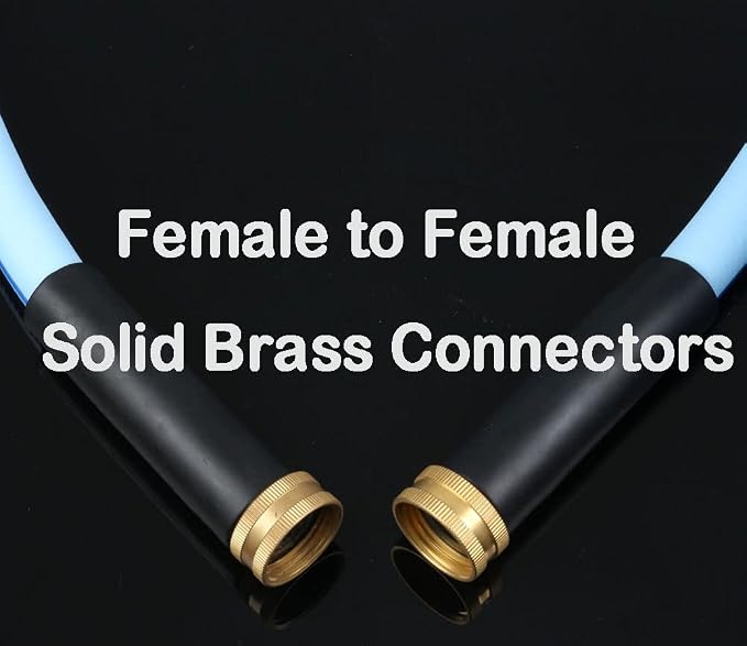 Atlantic 4 ft Female to Female Garden Hose, Blue 5/8" Leader Water Hose | Perfect for Hose Reels & Dehumidifiers – with Solid Brass Connectors