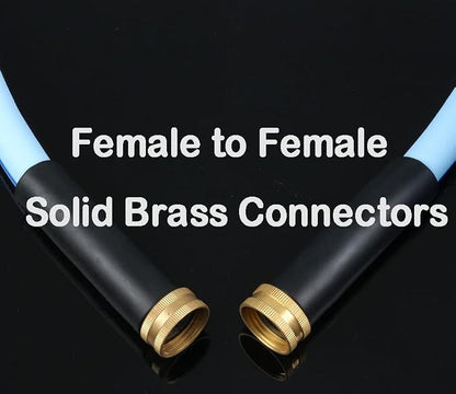 Atlantic 4 ft Female to Female Garden Hose, Blue 5/8" Leader Water Hose | Perfect for Hose Reels & Dehumidifiers – with Solid Brass Connectors