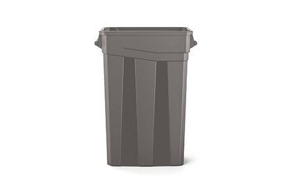 Suncast Commercial 23-Gallon Narrow Trash Can with Handles - Durable Garbage Can, Gray, Made in the USA