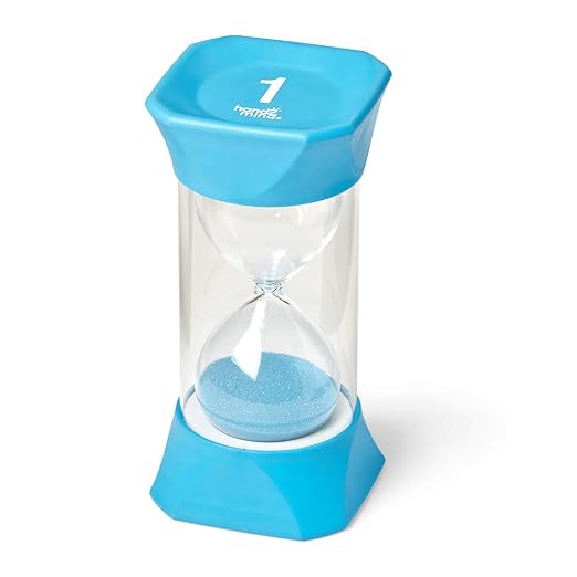 hand2mind Jumbo 1 Minute Sand Timer, Large Hourglass, Sand Clock for Kids, Quiet Timer for Classroom, Toddler Visual Countdown, Game and Calm Down Corner Supplies (Set of 1)