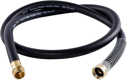 Guitrees Leader Garden Hose 5ft x 3/4", Heavy Duty Short Water Hose, Male to Female Fittings, Five Layered Braiding for Durability, 1000PSI Burst, 300PSI Working (Black)